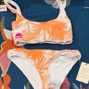 Maaji Orange and White Bikini Set